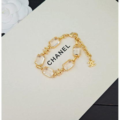 CC Crystal Gold Chain Bracelet