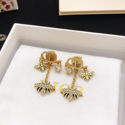 CD Tribales Diamond Bee Long Earrings