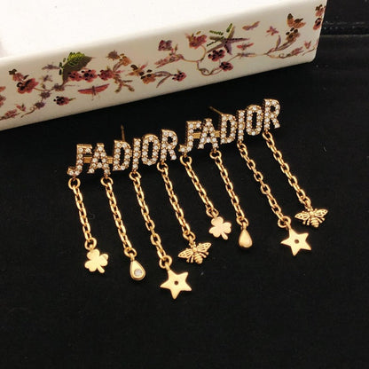 CD Tribales Star Diamond Chain Earrings