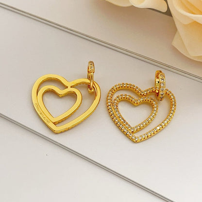 T Heart Diamond Earrings