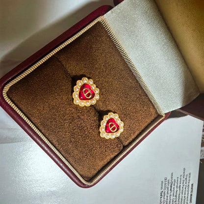 Petit CD Baroque Stud Earrings