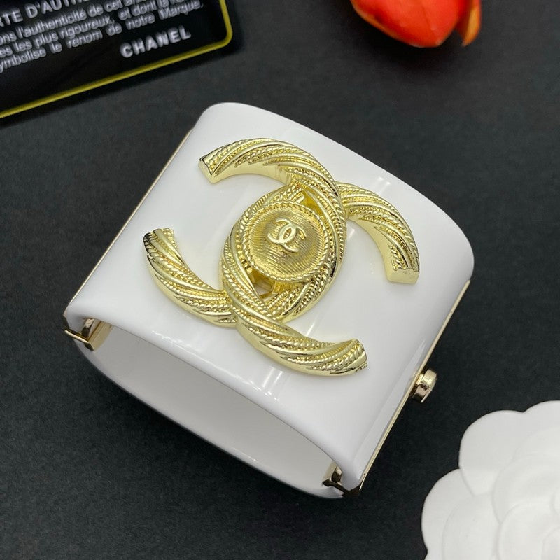 CC Gold White Resin Bracelet