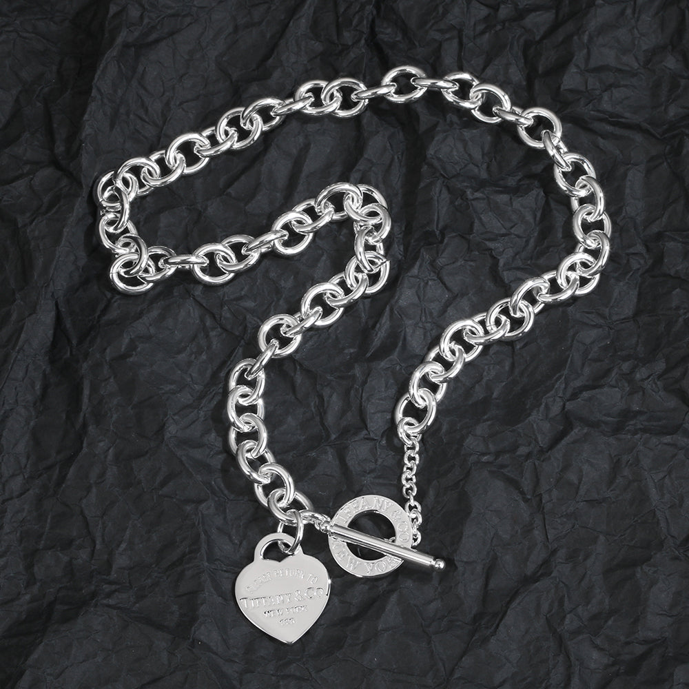 Tiff Heart Tag Necklace