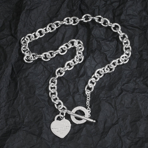 Tiff Heart Tag Necklace