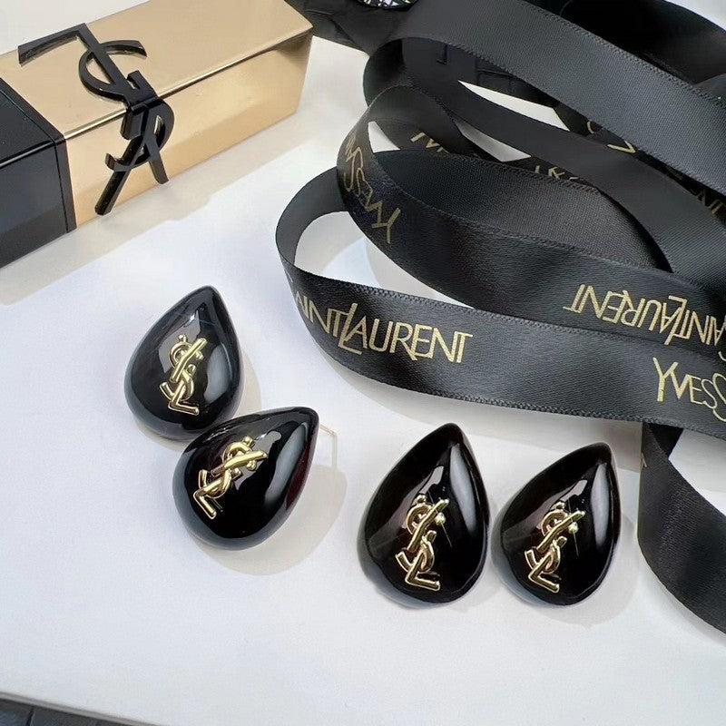 Saint Black Water Drop Earrings