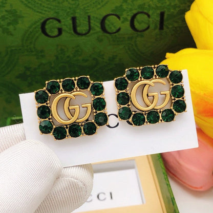GG Green Crystal Earrings