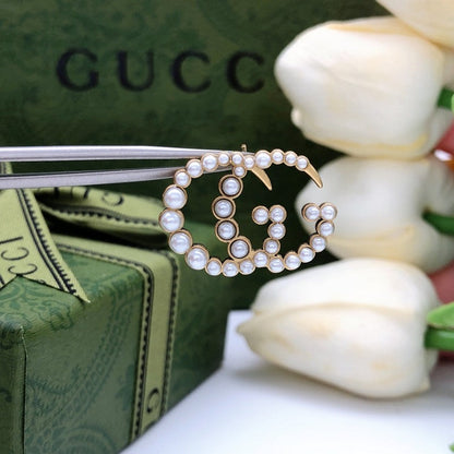 GG Pave Pearl Gold Earrings
