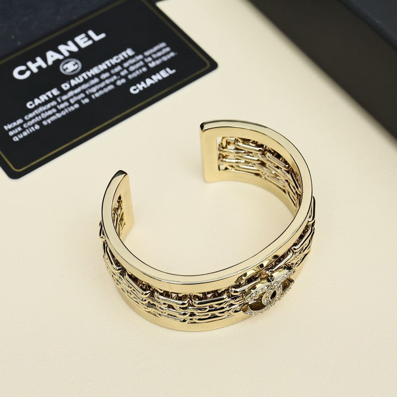 CC Diamond Wide Cuff Bracelet