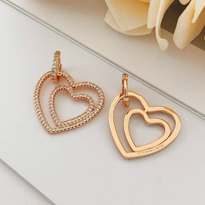 T Heart Diamond Earrings