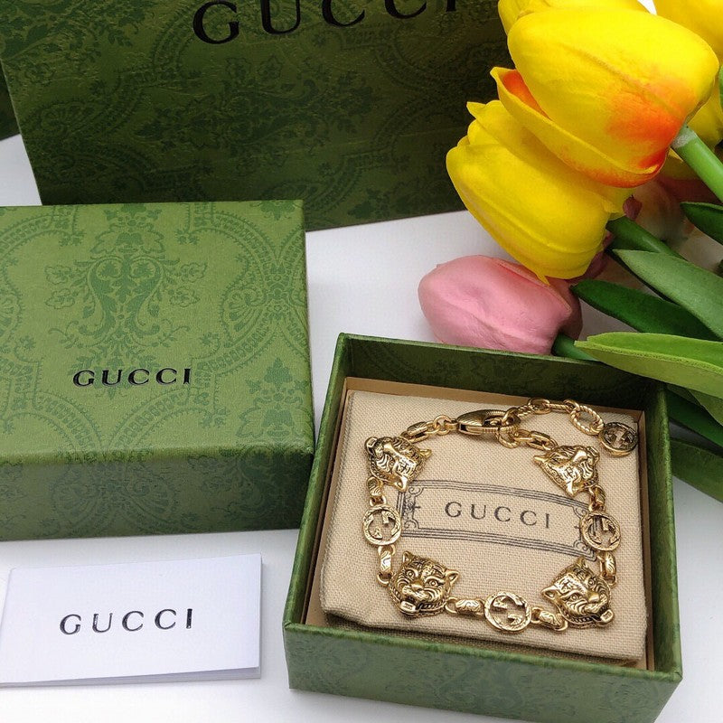 GG Tiger Gold Chain Bracelet
