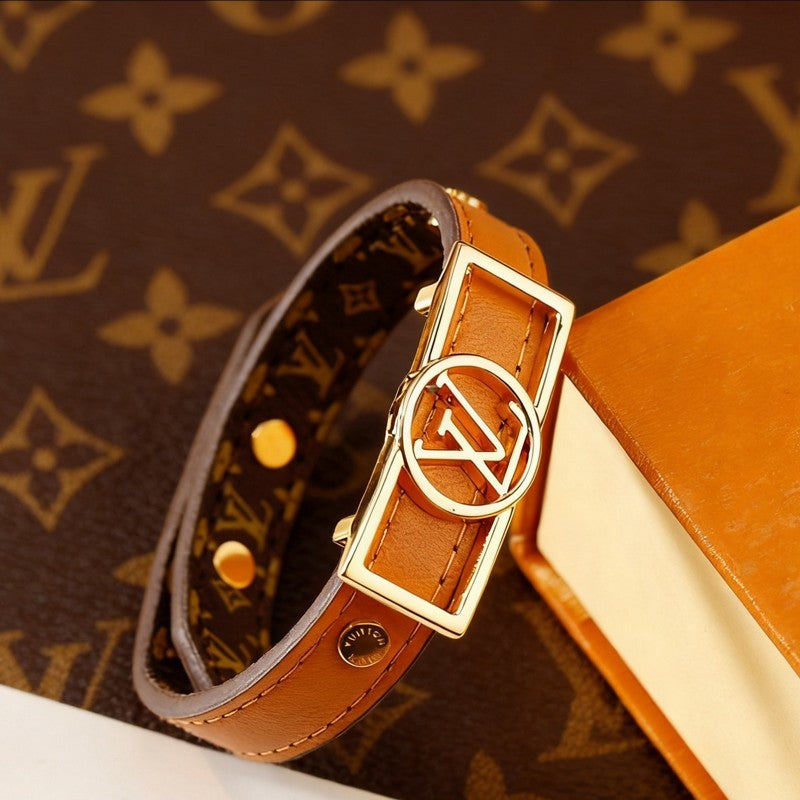 Louis Monogram Vintage Leather Bracelet