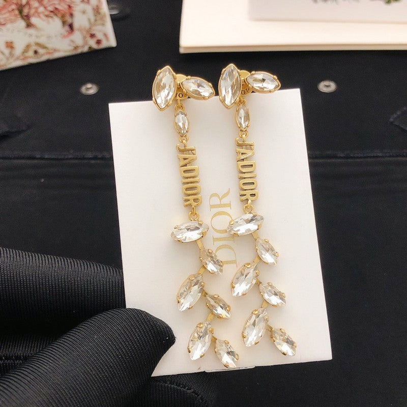 CD Tribales Tree Crystal Long Earrings