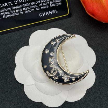 CC Moon Gold Brooch