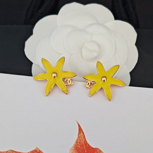 CC Yellow Starfish Gold Earrings