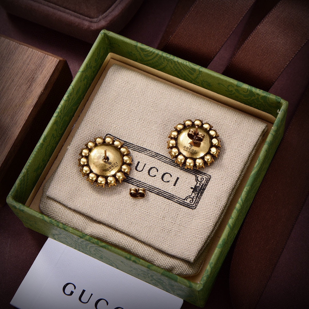 GG Flower Crystals Earrings