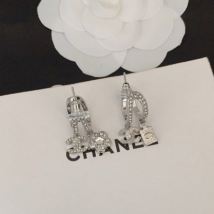 CC Flower Diamond Earrings