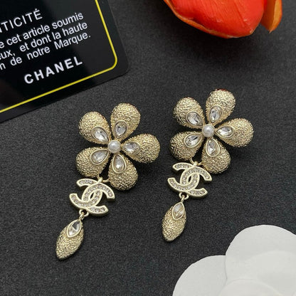CC Flower Diamond Earrings