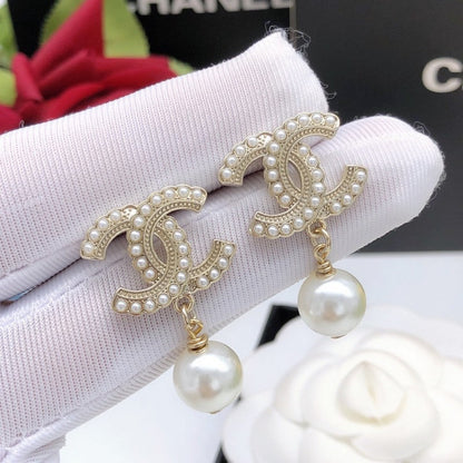 CC Pearl Drop Earrings