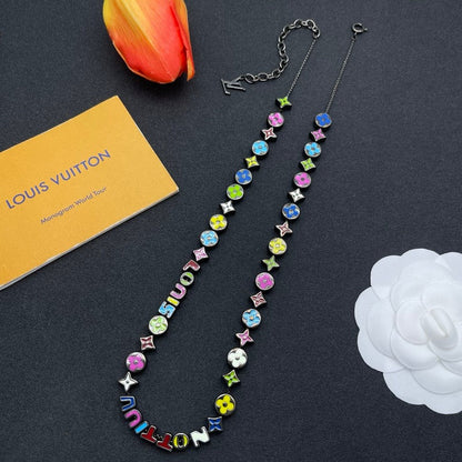 Louis Color Script Gold Necklace