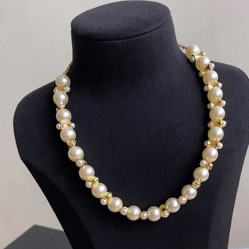CC 26P Pearl & Gold Chain Necklace