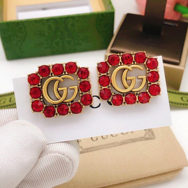 GG Red Crystal Earrings