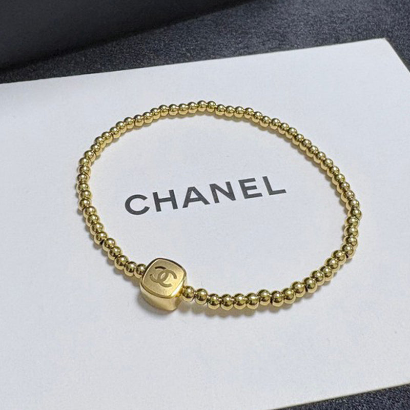 CC Gold Beads Chain Bracelet