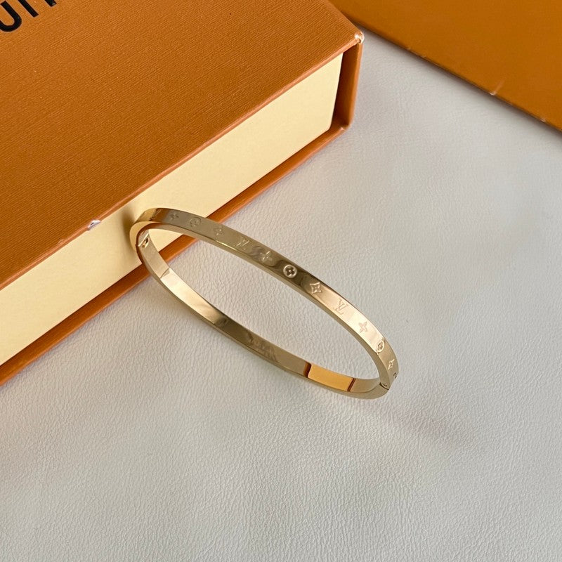 Louis Monogram Gold Bracelet