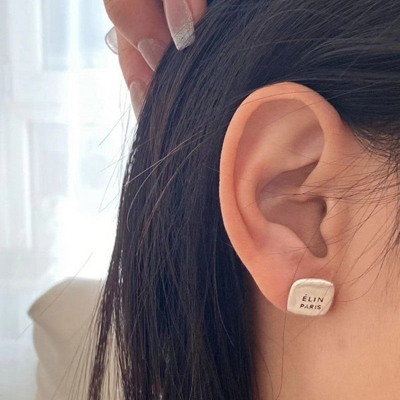CE White Gold Earrings