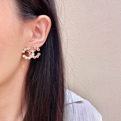 CC Red Crystal Earrings