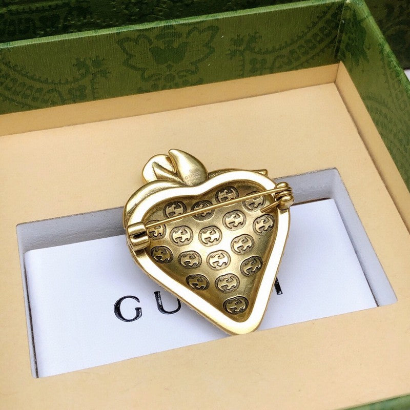 GG Strawberry Diamond Brooch