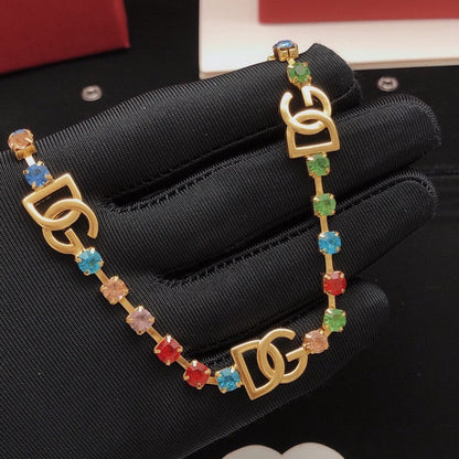 DG Color Crystal Gold Necklace