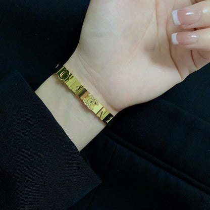 CC Letter Gold Bracelet