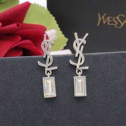 Saint Crystal White Gold Earrings