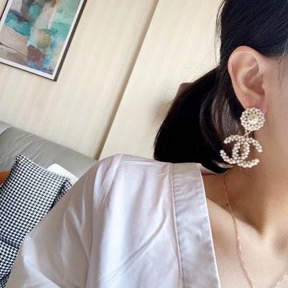 CC Pearl Drop Earrings