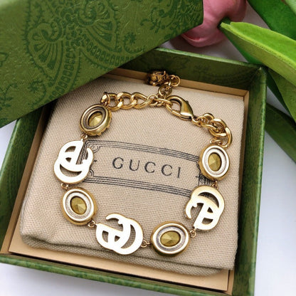 GG Interlocking G Red Crystal Bracelet