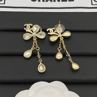 CC Crystal Drop Gold Earrings