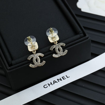CC Red Crystal Diamond Drop Earrings