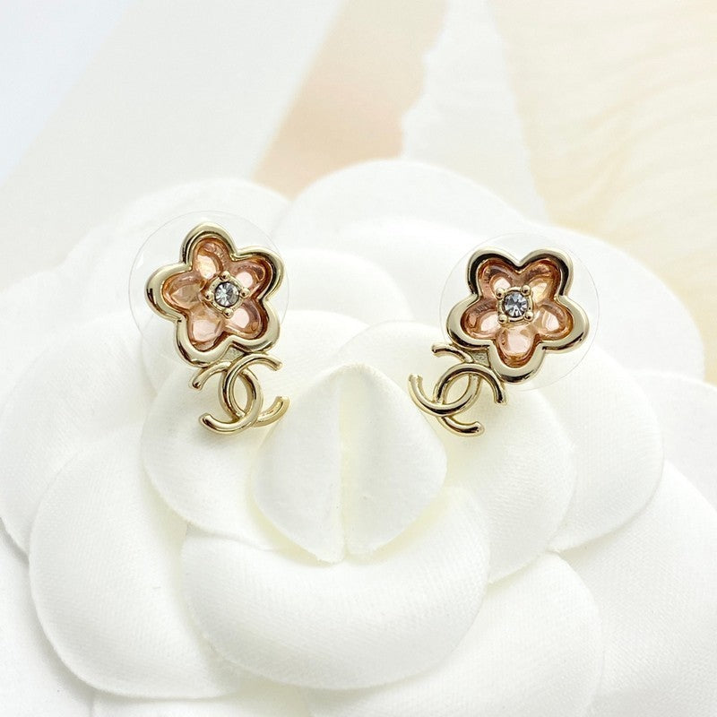 CC 26C Flower Crystal Earrings