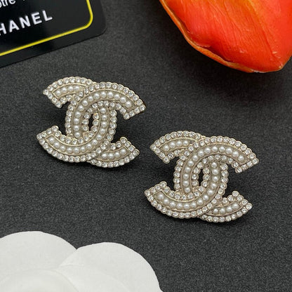 CC Pearl & Diamond Earrings
