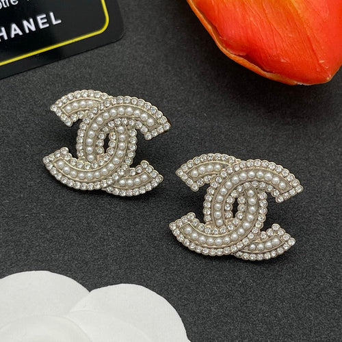 CC Pearl & Diamond Earrings
