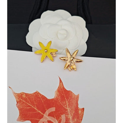 CC Yellow Starfish Gold Earrings