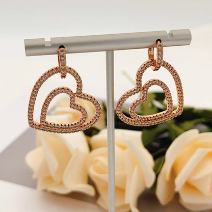 T Heart Diamond Earrings