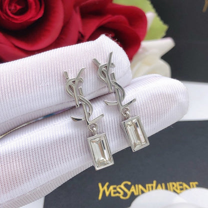 Saint Crystal White Gold Earrings