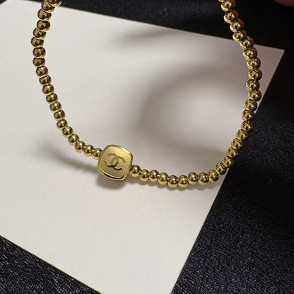 CC Gold Beads Chain Bracelet