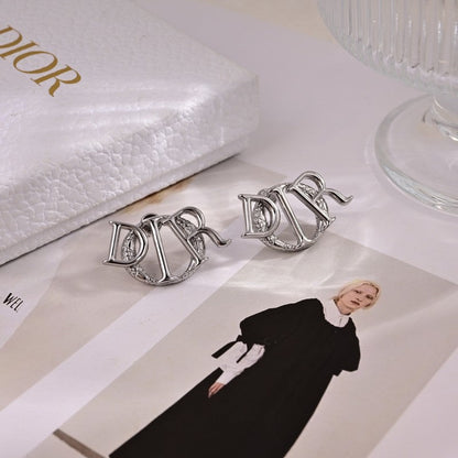 CD White Gold Earrings