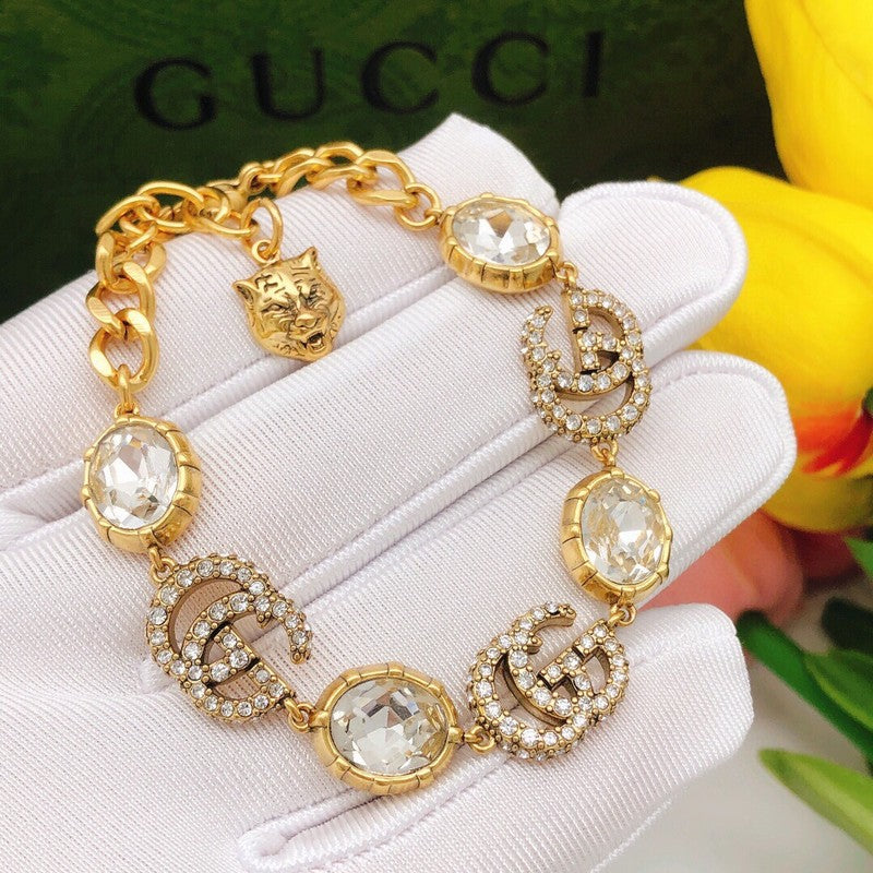 GG Crystal Gold Chain Bracelet