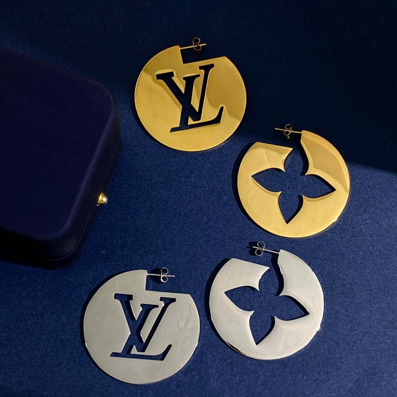 Louis Logo Round Earrings
