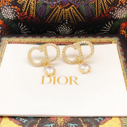 CD Diamond Drop Earrings