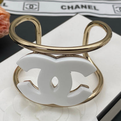CC Black & White Gold Cuff Bracelet