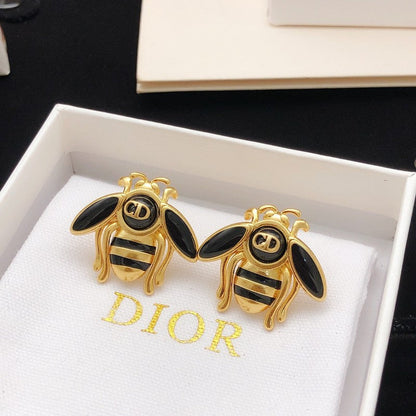 CD Black Gold Bee Earrings